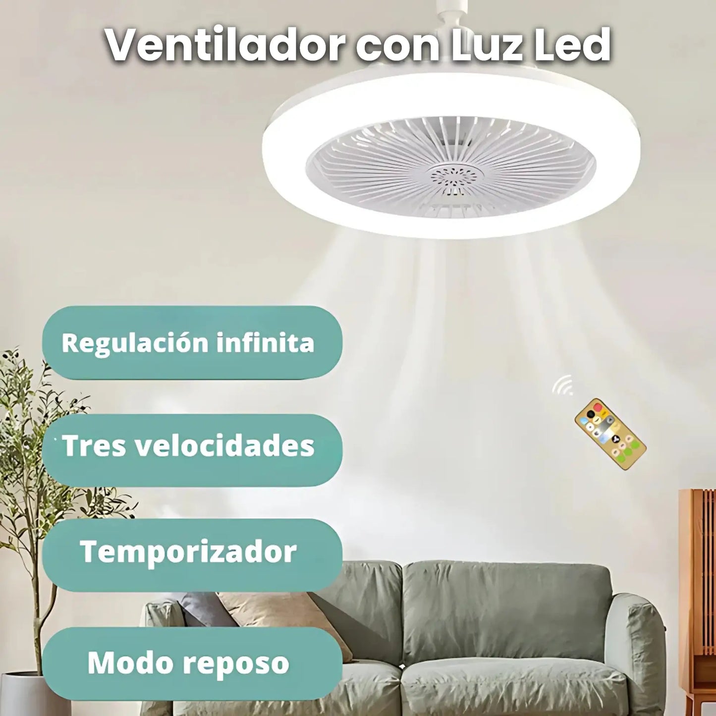 Ventilador con Luz Led.