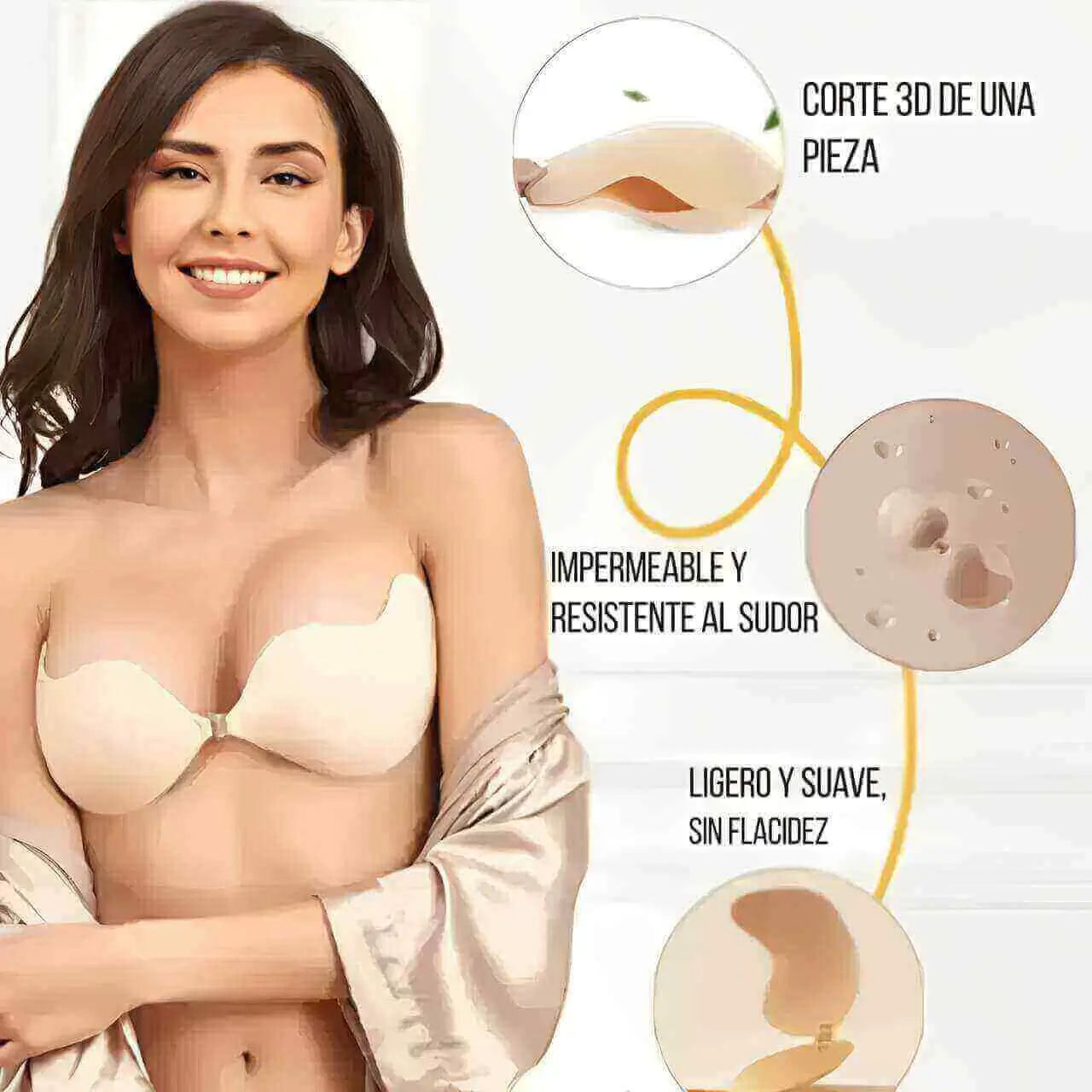 Sujetador adhesivo de silicona