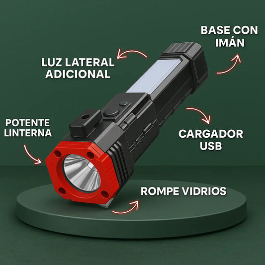 Linterna Táctica Multiusos 4 en 1